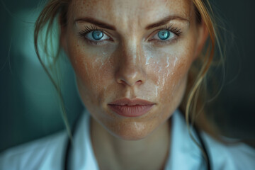 Woman doctor, portrait, considerate, beautiful