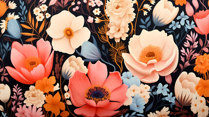 With beautiful floral illustrations
