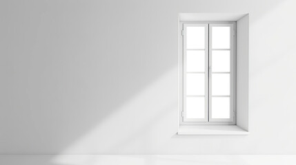 White Window in a Minimalist Setting Bathed in Sunlight