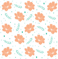 Floral background with orange leaves and branches
