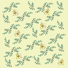 Floral background vector with branches