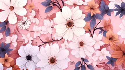 Painting watercolor floral background illustration floral nature, colorful and vibrant