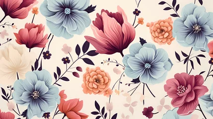 Meubelstickers Painting watercolor floral background illustration floral nature, colorful and vibrant © jiejie