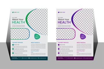 Business Medical Flyer Design Layout Vector Graphic, Company Promotion marketing leflet Template, Abstract advertisement booklet or  Exclusive Flyer Design 
A4 Size With 0.125 Bleed