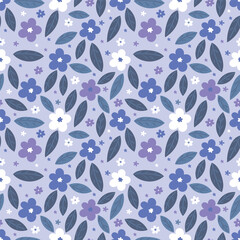 Vector decorative flowers seamless pattern design for fabric, wallpaper or wrapping paper.