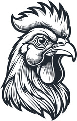 Rooster head, vector illustration - 746770511