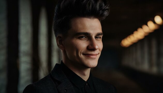 portrait of a man with greaser hairstyle