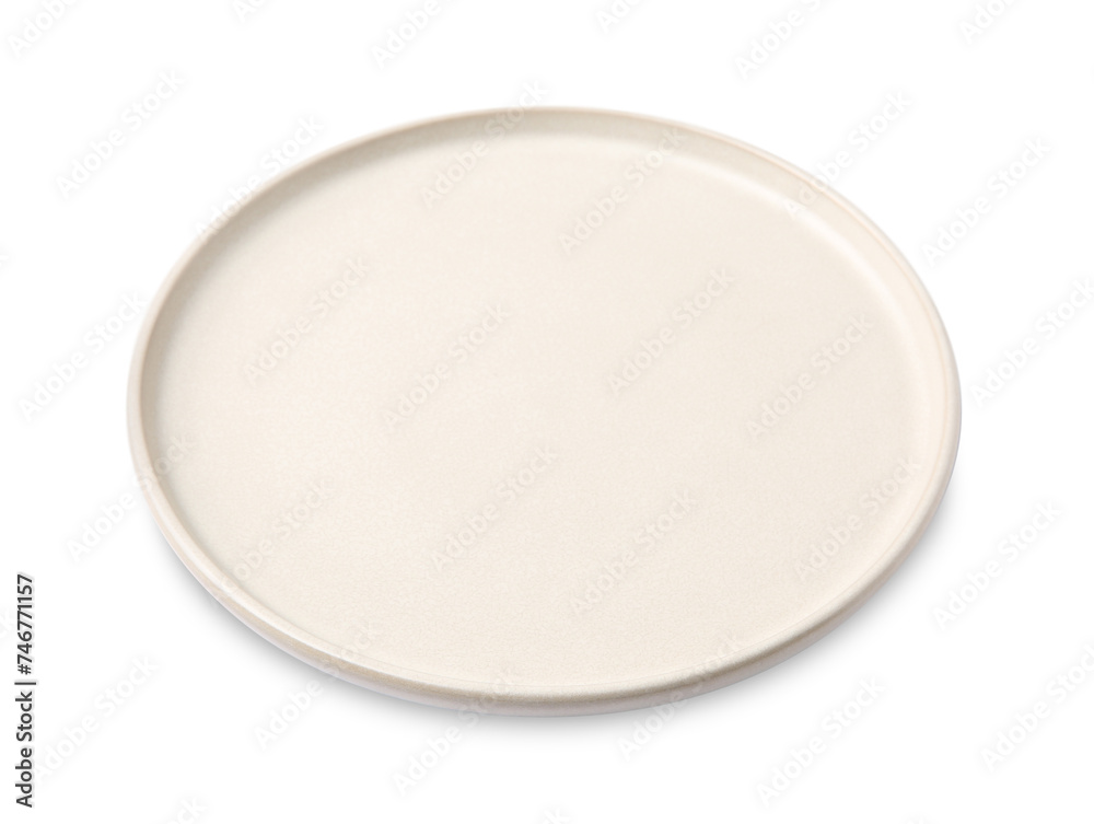 Wall mural Beautiful ceramic plate isolated on white. Cooking utensil - Wall murals