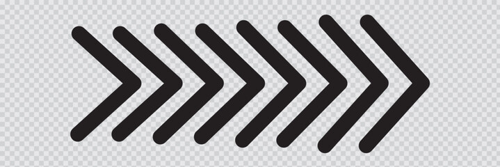 Arrow icons group. Set of black arrows symbols with blend effect used in web and template. Chevron symbols. Vector isolated on white background. Eps10.