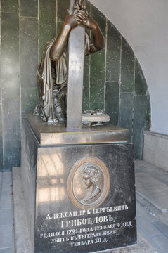 Grave of Russian writer Alexander Griboedov in Pantheon on Mtatsminda mountain, Tbilisi, Georgia