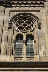 Fototapeta na wymiar Great Synagogue of Paris (Grande Synagogue de Paris) also known as «La Victoire synagogue» was built in 1867 - 1874 in a neo-Byzantine style. Rue de la Victoire, Paris, France.