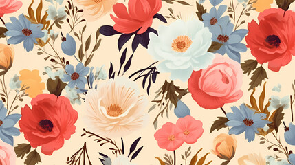 Painting watercolor floral background illustration floral nature, colorful and vibrant