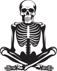 Bone chilling Comfort Relaxing Chair Icon Skeleton Serenity Seat Black Vector Design