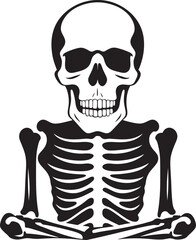 Skeletal Relaxation Haven Black Vector Icon Chilling Bone Lounger Chair Logo Design