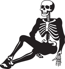 Chillaxing Skeletal Sanctuary Chilled Icon Design Tranquil Bone Throne Seat Vector Relaxation Logo