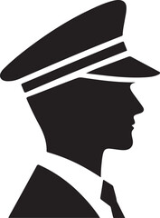 Pilot silhouette vector illustration