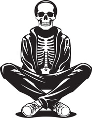 Serene Skeleton Seat Cove Chilled Logo Icon Chillaxing Skeletal Comfort Recliner Vector Relaxation Icon