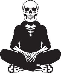 Bone Ease Oasis Recliner Chair Black Vector Lounge Graphic Relaxing Rest in Bones Lounge Chilling Logo Design