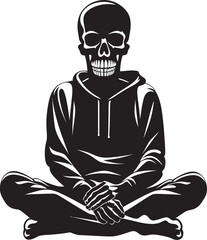 Chill Chair Relaxing Skeleton Icon Tranquil Rest Black Vector Graphic