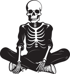 Skeletal Ease Chilling Logo Design Bone Comfort Relaxing Chair Icon