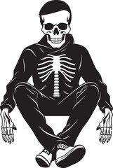 Calm Cadaver Chilling Vector Icon Bone Chill Black Vector Chair Graphic