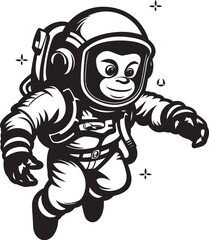 Fototapeta premium Spacefaring Simian Journey Logo Design Galactic Gorilla Venture Vector Icon