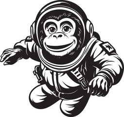 Lunar Lemur Venture Logo Design Astrochimp Expedition Vector Icon