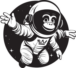 Lunar Lemur Odyssey Logo Design Astrochimp Trek Vector Icon