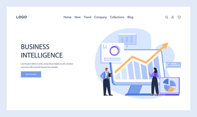 Business Intelligence concept. Flat vector illustration.