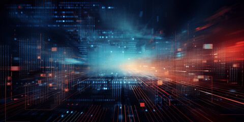 Fototapeta premium A sleek data center wallpaper Technology, Internet and network, Detail of an electrical circuit board or micro chip with a CPU. wide banner