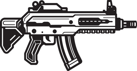Nano Shooter Vector Weapon Design Robo Rifle Black Vector Logo