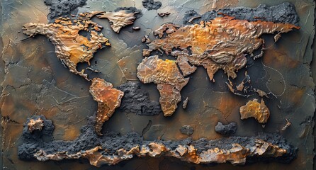 3D world map illustration	
