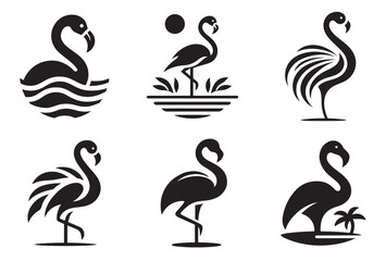 Flamingo icon vector art illustration