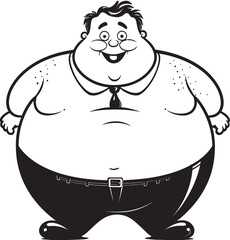 Rotund Representation Vector Graphic Design Chubby Character Black Vector Icon Emblem