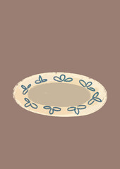 Plate serving icon illustration. Background for postcards, advertising, brand book for cafes, restaurants, food delivery.