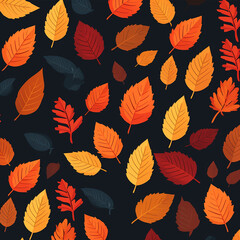 3d photo of autumn leaves seamless background made with generative ai