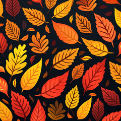 3d photo of autumn leaves seamless background made with generative ai