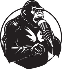 Jungle Jammer Vector Mic Icon Beat Brawler Black Vector Logo