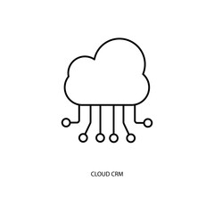 cloud crm concept line icon. Simple element illustration. cloud crm concept outline symbol design.