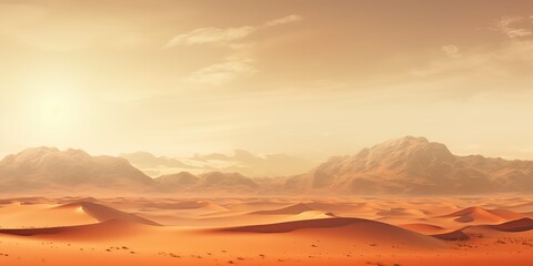 Naklejka premium AI Generated. AI Generative. Warm heat sand dunes desert landscape background. Graphic Art