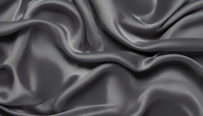Fototapeta premium Wavy shiny gray silk drapery texture
