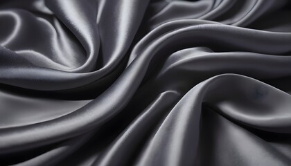 Fototapeta premium Wavy shiny gray silk drapery texture
