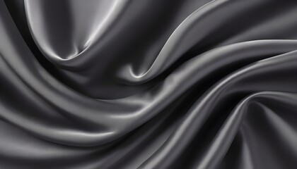 Fototapeta premium Wavy shiny gray silk drapery texture