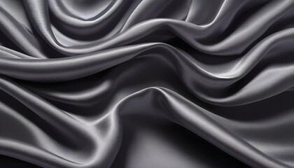 Obraz premium Wavy shiny gray silk drapery texture