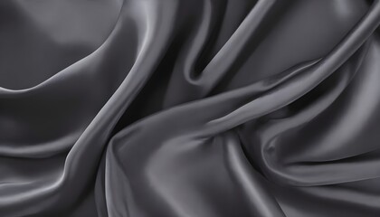 Fototapeta premium Wavy shiny gray silk drapery texture
