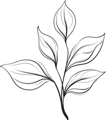 Organic Foliage Vector Emblem Design Leafy Sketch Hand Drawn Logo Icon