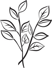 Botanical Breeze Vector Leaf Emblem Handcrafted Greens Hand Drawn Leaf Logo