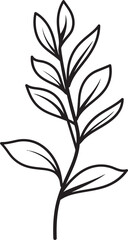 Sketchy Foliage Plant Leaves Badge Natures Artistry Vector Logo Design