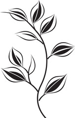 Organic Doodles Hand Drawn Symbol Botanical Sketchbook Black Vector Emblem