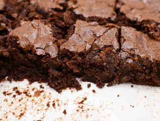 close up of brownies in a tray 